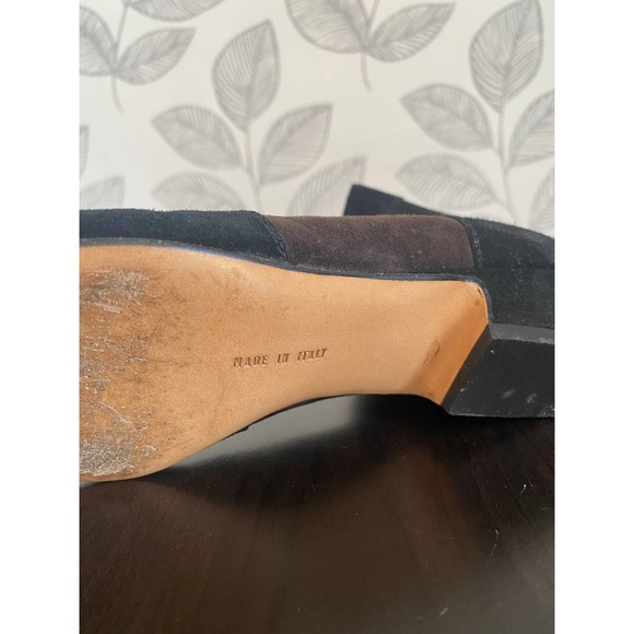 Ferragamo Brown/Black Suede Kitty Heel, Size 6 - Picture 4 of 6